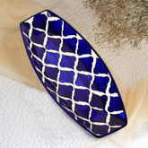 Hand Painted Ceramic Serving Platter - Blue, L X B ā 38 Cm X 16 Cm | Starter Serving Platter - Kebab Platter